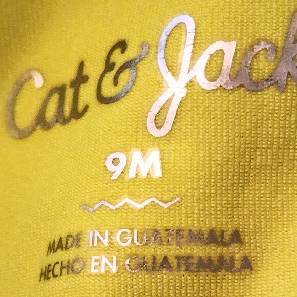 Cat & Jack 9M Neon Yellow Long Sleeve Rash Guard Swim Shirt Baby UPF Sun Protect - Picture 3 of 6